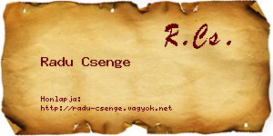 Radu Csenge névjegykártya